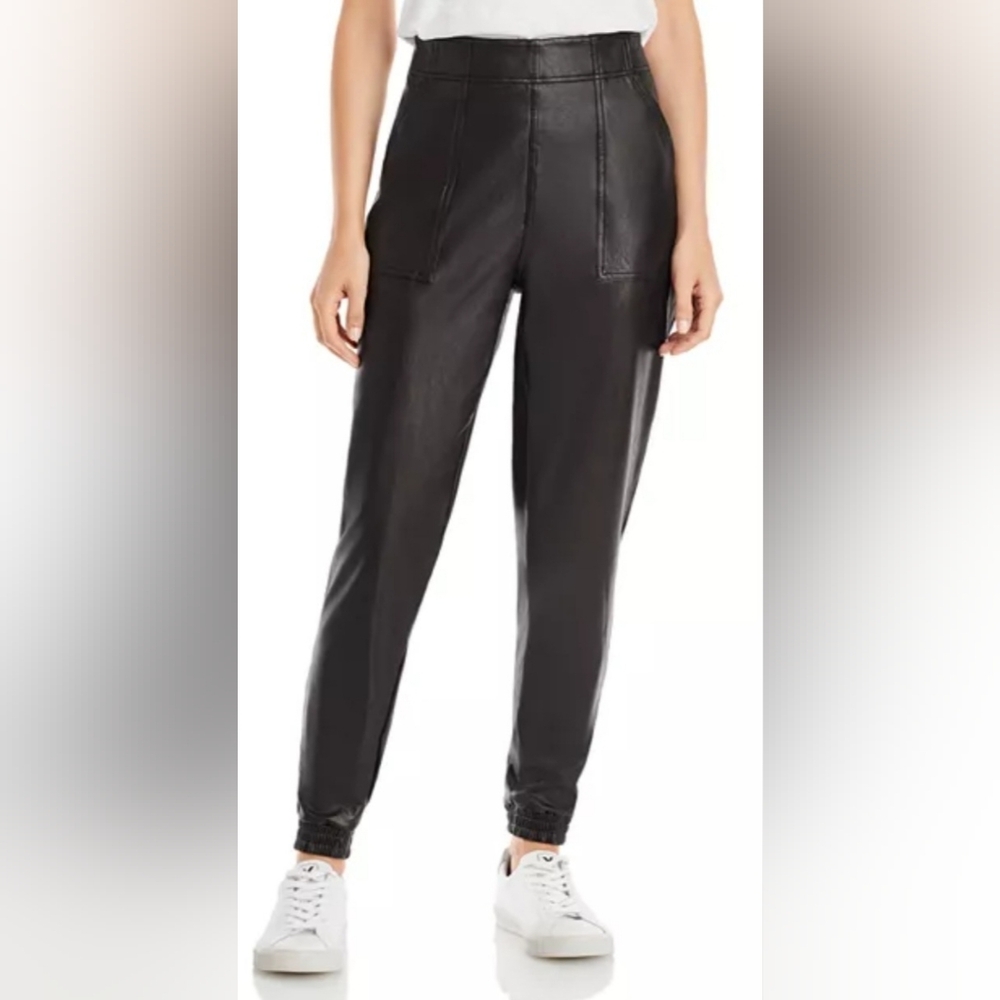 Spanx Faux Leather Brown Jogger Size M - Picture 2 of 11